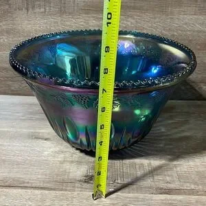 Green Indiana Harvest Princess Plastic Punch Bowl Ladle Set – With 12 Cup Hooks